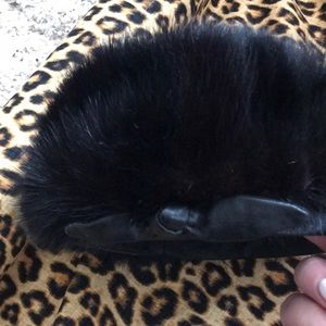 Betmar Black Faux Fur Hatband